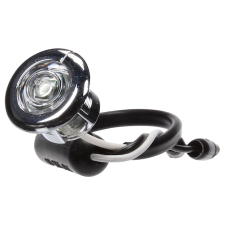 Truck-Lite Super 33, Led, 1 Diode, Round Clear, Auxiliary Light, Chrome Flange Mount, Hardwired, .180 Bullet 33062C